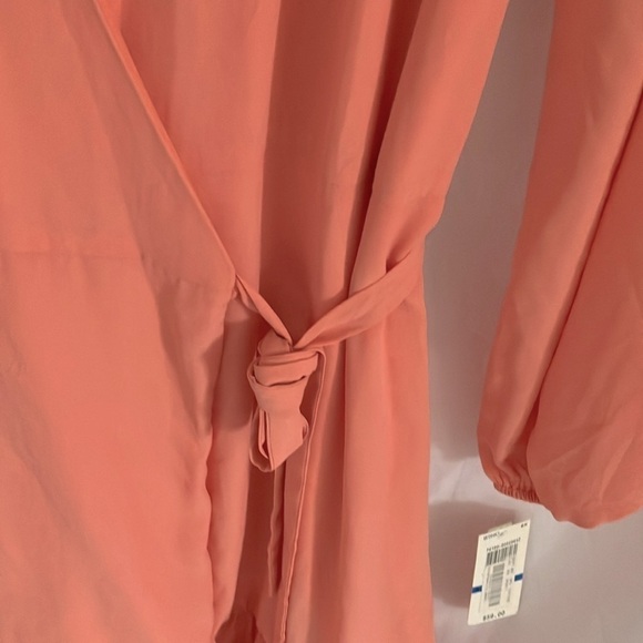 GB: Peach Ruffle Wrap Dress- Midi- High/low- XL - Picture 5 of 16